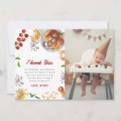 水彩ミートボーイタリアンル1st誕生日 サンキューカード (正面)