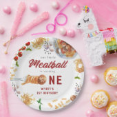 水彩ミートボーイタリアンル1st誕生日 ペーパープレート (パーティー)