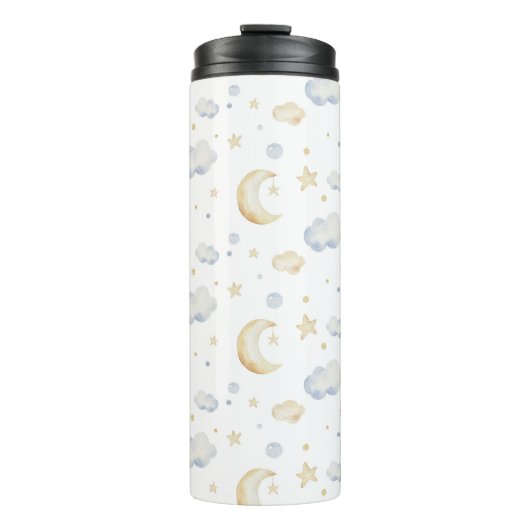 水彩ムーンスターズ&クラウドパターン タンブラー (正面)