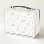 水彩ムーンスターズ&クラウドパターン メタルランチボックス (裏面)