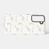 水彩ムーンスターズ&クラウドパターン SAMSUNG GALAXYケース (裏面横)