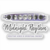 水彩ムーンズルナサイクル銀河系スカイロゴ シール (正面)