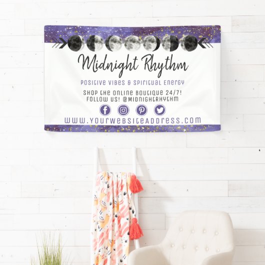 水彩ムーンズルナースサイクル銀河系スカイエネルギー 横断幕 (インサイチュ)