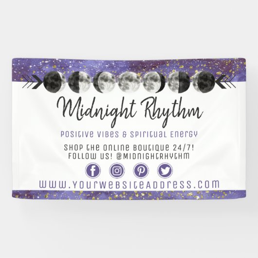 水彩ムーンズルナースサイクル銀河系スカイエネルギー 横断幕 (横)