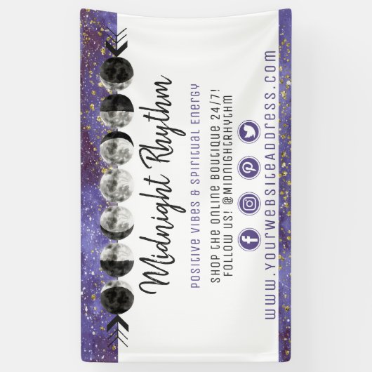 水彩ムーンズルナースサイクル銀河系スカイエネルギー 横断幕 (縦)