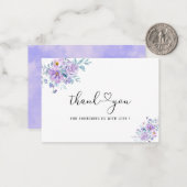 水彩ムーンパープル感謝してい花 ノートカード (正面/裏面インサイチュ)