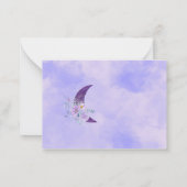 水彩ムーンパープル感謝してい花 ノートカード (裏面)