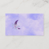 水彩ムーンパープル花赤ちゃんシャワーおむつ エンクロージャーカード (裏面)