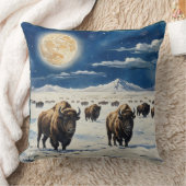 水彩ムーンライトバイソン クッション (ブランケット)