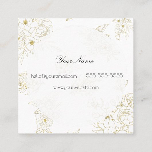 水彩ムーン&フローラ丸枠スクエアカード スクエア名刺 (裏面)