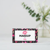 水彩メイクアップアーティストグラム金ゴールドピンクビジネスC 名刺 (スタンド正面)