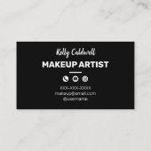 水彩メイクアップアーティストグラム金ゴールドピンクビジネスC 名刺 (裏面)