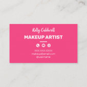 水彩メイクアップアーティストグラム金ゴールドピンク 名刺 (裏面)