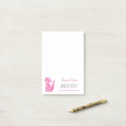 水彩メイクアップアーティスト美しいサロン美容師 ポストイット (デスク上)