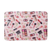 水彩メイクアップ美しいパターン花模様 バスマット (正面)