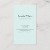 水彩メイド図解入りの、写真付きの清掃サービス 名刺 (裏面)