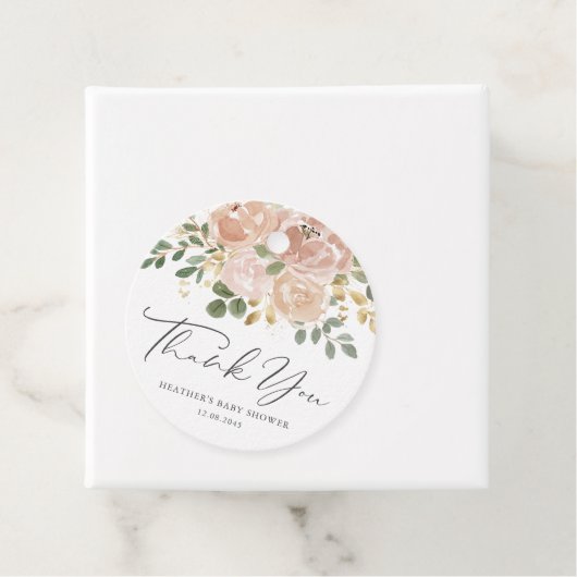 水彩メイブ花赤ちゃんシャワーありがとう フェイバータグ (インサイチュ)