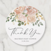 水彩メイブ花赤ちゃんシャワーありがとう フェイバータグ (正面)