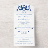 水彩メキシカンオトミすべて1つの結婚式の招待 オールインワン招待状 (内側)