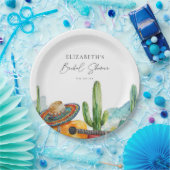 水彩メキシカンカクタスフィエスタ ブライダルシャワー ペーパープレート (パーティー)