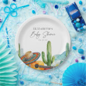 水彩メキシカンサボフィエスタベイビーシャワー ペーパープレート (パーティー)