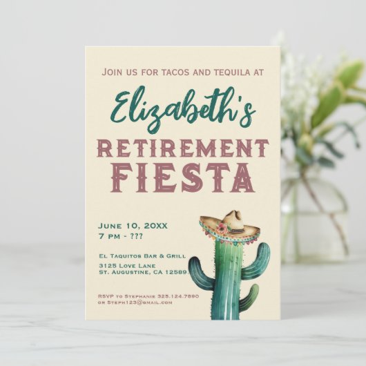 水彩メキシカンフィエスタリタイアメント招待状 招待状 (スタンド正面)