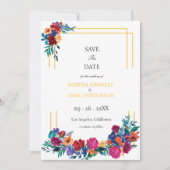 水彩メキシカンフェスタ結婚の花救の花 招待状 (正面)