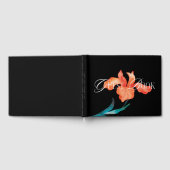 水彩メキシカンフェスタ結婚フラワーズブラック ゲストブック (全面)