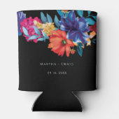 水彩メキシカンフェスタ結婚フラワーズブラック 缶クーラー (裏面)