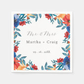 水彩メキシカンフェスタ結婚花 スタンダードカクテルナプキン (正面)