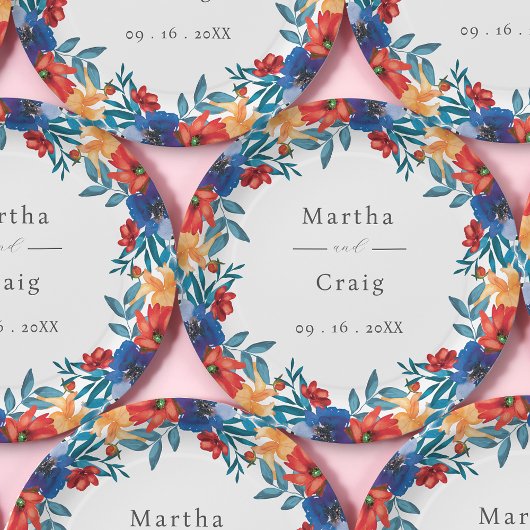 水彩メキシカンフェスタ結婚花 ペーパープレート