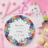 水彩メキシカンフェスタ結婚花 ペーパープレート (パーティー)