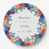 水彩メキシカンフェスタ結婚花 ペーパープレート (正面)