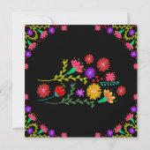 水彩メキシコの花フィエスタベイビーシャワー 招待状 (裏面)