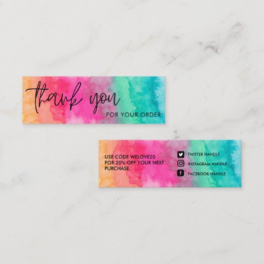 水彩メディアミニ名刺の挿入 スキニー名刺 (正面/裏面)