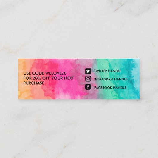 水彩メディアミニ名刺の挿入 スキニー名刺 (裏面)