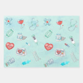 水彩メディカルドクターナーステーマ ラッピングペーパーシート (正面2)