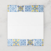 水彩メディテレーニアンポルトガル青タイル プレイスカード (外部開封)