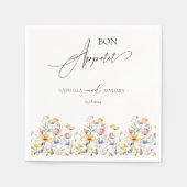 水彩メドウワイルドフラワークラシック結婚ズ スタンダードカクテルナプキン (正面)