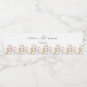 水彩メドウワイルドフラワークラシック結婚ズ ペットボトルラベル (シングルラベル)