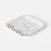 水彩メドウワイルドフラワークラシック結婚ズ ペーパープレート (傾斜あり)