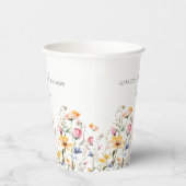 水彩メドウワイルドフラワークラシック結婚ズ 紙コップ (右)