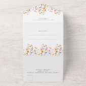 水彩メドウワイルドフラワーシンプル結婚ズ オールインワン招待状 (外側)