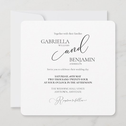 水彩メドウワイルドフラワーシンプル結婚ズ 招待状 (裏面)