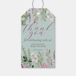 水彩メドウワイルドフラワーズフローラありがとう ギフトタグ