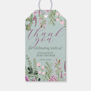 水彩メドウワイルドフラワーズフローラありがとう ギフトタグ