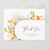 水彩メドウワイルドフラワーボホサンキュー ポストカード (正面)