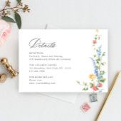 水彩メドウワイルドフラワーボホ結婚の詳細 エンクロージャーカード