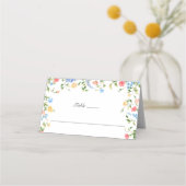 水彩メドウワイルドフラワーボホ結婚ズ プレイスカード (正面)