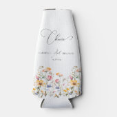 水彩メドウワイルドフラワー応援結婚ズ ボトルクーラー (正面)